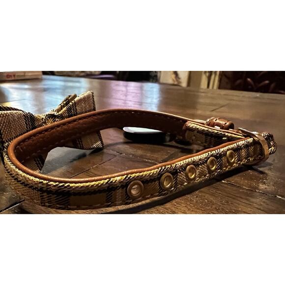 NEW Puptek Dog Collar with Bow Tie & Triangular Plaid Scarf and Two Ear Bows - Picture 6 of 11